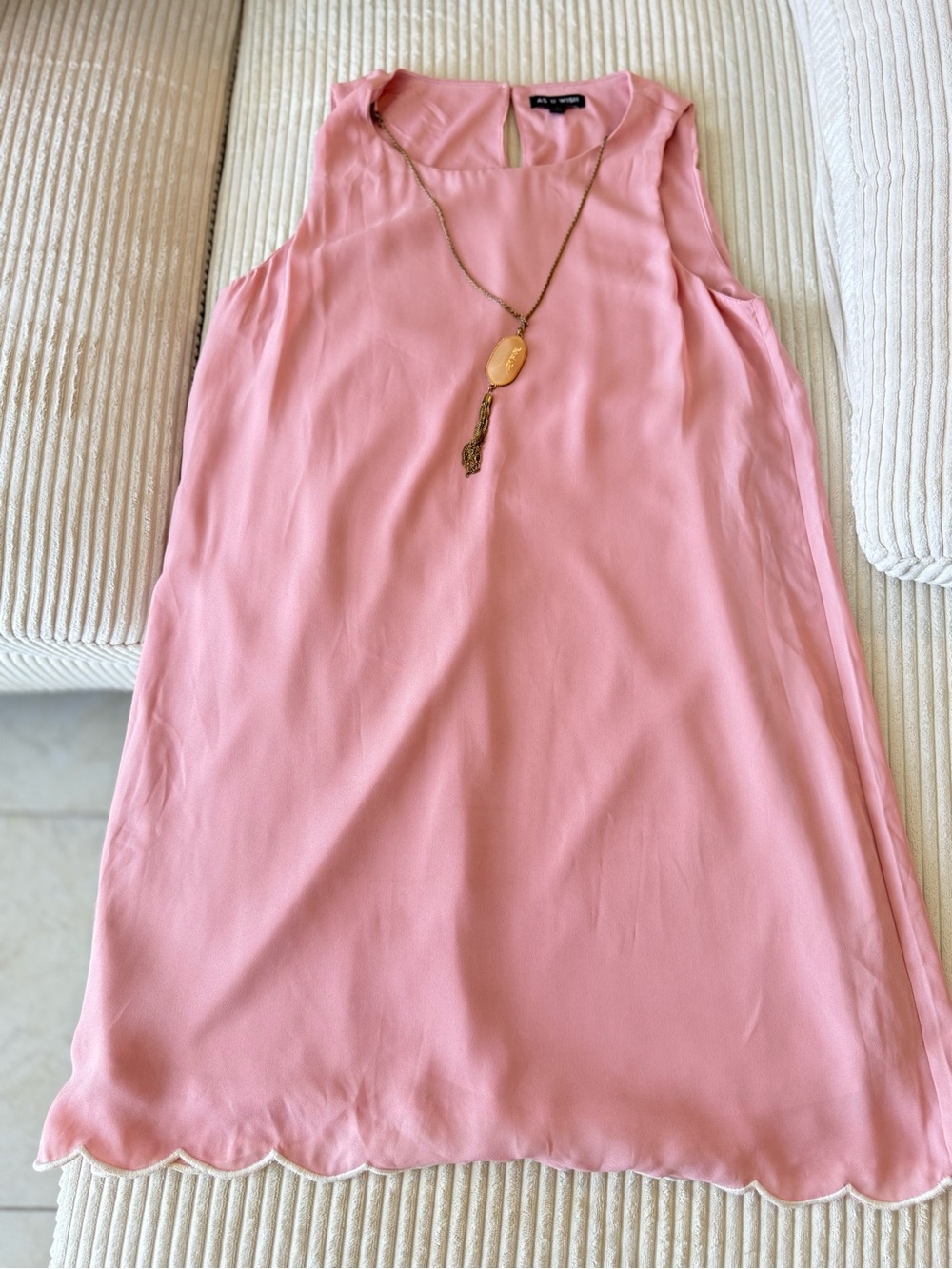 As U Wish Pink Sleeveless summer dress (032)